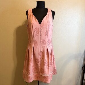 Just...Taylor Blush Pink Embroidered Mini Dress